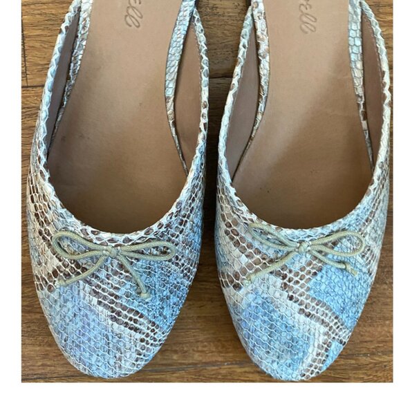 Madewell Women's The Adelle Mule in Snake Embossed Leather Feather Blue 8, NWOT - Picture 7 of 8